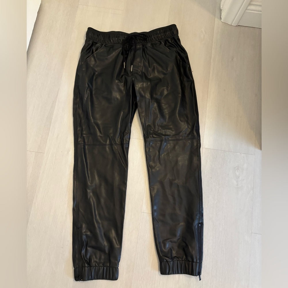David Lerner faux leather Black jogger- never worn